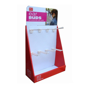 POS 2 Tier <strong>Paper</strong> Board Cardboard <strong>Counter</strong> Top Cosmetic <strong>Display</strong> Stand <strong>With</strong> Peg <strong>Hook</strong> - Product Image 6