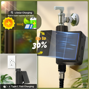 Temporizador de agua Solar WiFi Tuya IP65 Entrada de latón impermeable con Sensor de humedad de temperatura del suelo Detector interruptores de Control remoto - Product Image 4