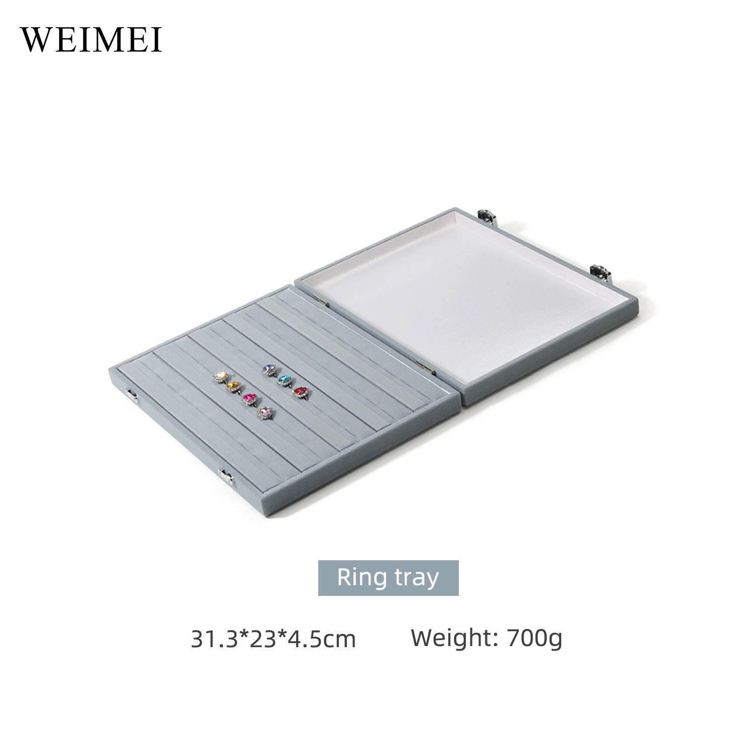 ถาดแหวนสีฟ้า