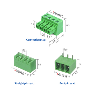 15EDG-3.81mm <strong>Plug</strong> <strong>and</strong> Pull Welded PCB Board <strong>Terminal</strong> <strong>Blocks</strong> Bent Straight Pin bend Pin + <strong>Socket</strong> Set 2P3P4P5P-24P Single Package - Product Image 6