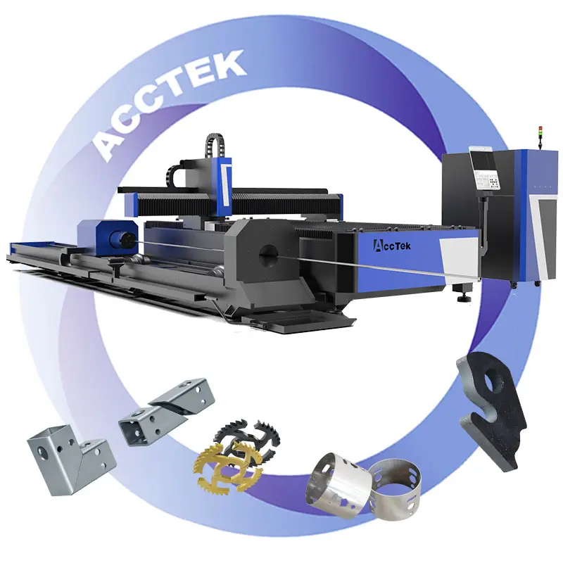 Großhandel benutzer definierte 2000w 4000w 6kw Eisen Metalls chneide maschine Blech und Rohr CNC Rohr Faser Lasers chneid maschine mit Dreh