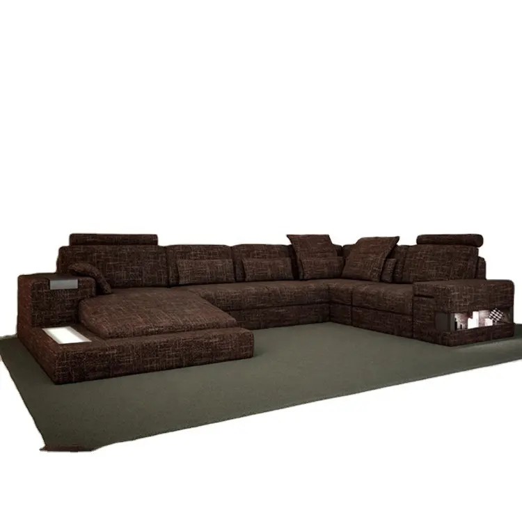 Conjunto de sofá de couro genuíno, elegante estilo europeu com 5 lugares, couro u