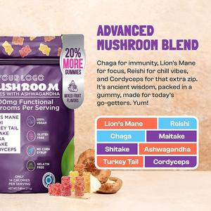 Hot bán sư tử bờm nấm Gummies 2500mg với Ashwagandha tăng Tập Trung Bộ nhớ khả năng miễn dịch hỗ trợ nấm Gummies - Product Image 5