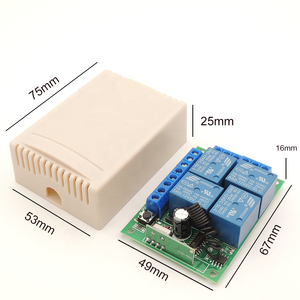 <strong>DC12V</strong> 10Amp 4CH Relay Receiver and Transmitter for Garage Door 433Mhz Universal Wireless <strong>Remote</strong> Control - Product Image 4