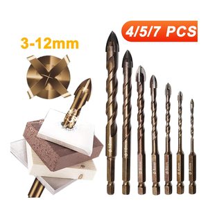 Cross Hex Tile Drill Bits Compatible Glass Ceramic Concrete <strong>Hole</strong> Opener Brick Hard Alloy Triangle Bit Tool 3 4 5 6 8 10 <strong>12</strong> mm