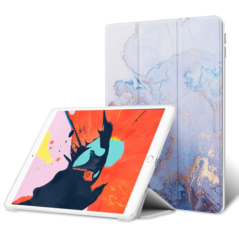 Mermer desen üç katlı İnce yumuşak Tablet iPad Pro 11 inç hava 5 2022 Mini 6 2021 durumda