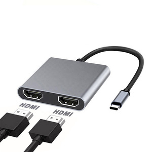 2in1 USB C to <strong>Dual</strong> for <strong>HDMI</strong> Adapter with 4K 60Hz Type C for <strong>HDMI</strong> Splitter for Laptop for Projector Camera Speaker HDTV