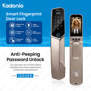 Kadonio Dual Screen Display Digitale Smart Lock Gesichts erkennung Zugangs kontrolle Gegensprechanlage mit Finger abdruck kameras - Product Image 4
