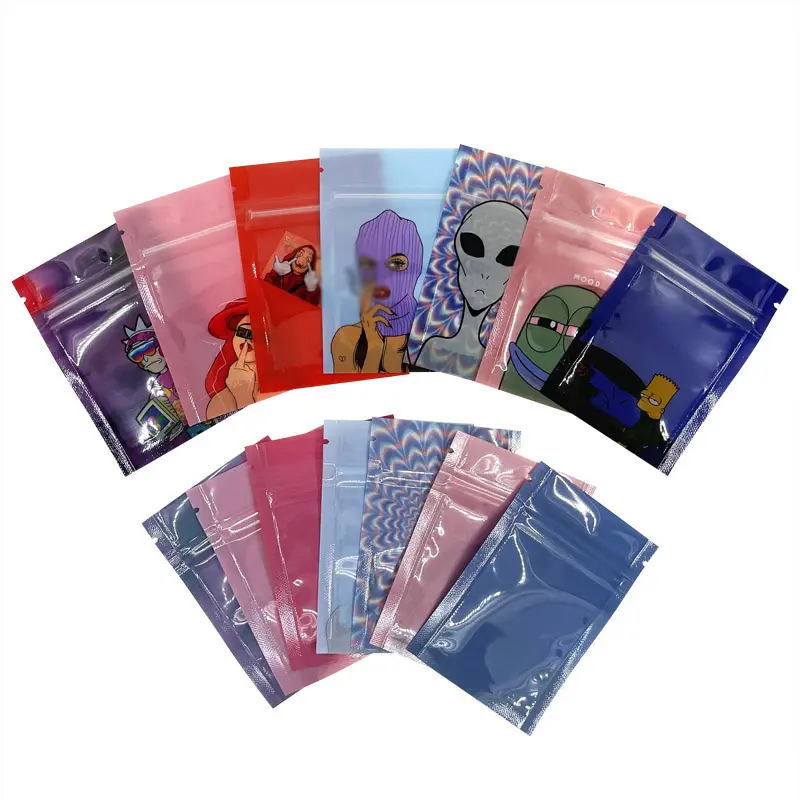 Printed Small Smell Proof Ziplock 1 gram Plastic Candy Packaging Mylar Bag With Window