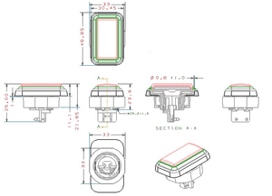 LA05 30*47MM rettangolo di plastica Arcade pulsante Fusion 5 Link Skyline 2 Skyline per macchine da gioco per abilità interruttori a pulsante - Product Image 2