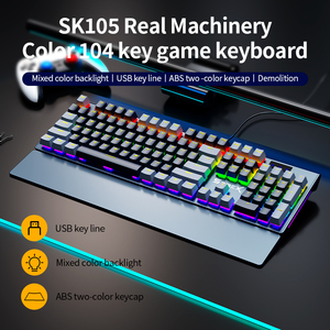 SK105 USB Removable Large Hand Rest Computer <strong>Keyboard</strong> ABS Two-Color Keycaps Mechanical Shaft Multi-Themed Color Gaming <strong>Keyboards</strong>