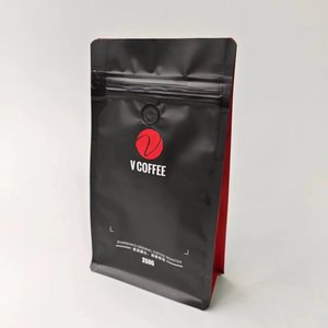 ローストコーヒー用日本バルブ付きリサイクル可能なラフマット仕上げ半透明ホワイトフラットボックスボトムコーヒーポーチ - Product Image 4