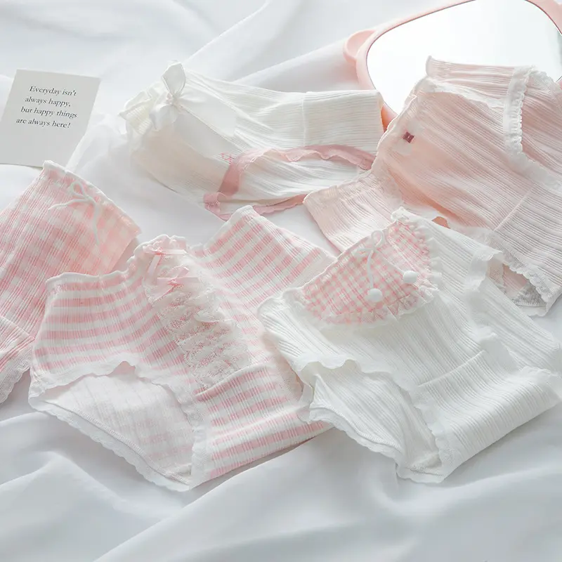 Bragas de algodón para mujeres, bragas de colección de Lolita rosa