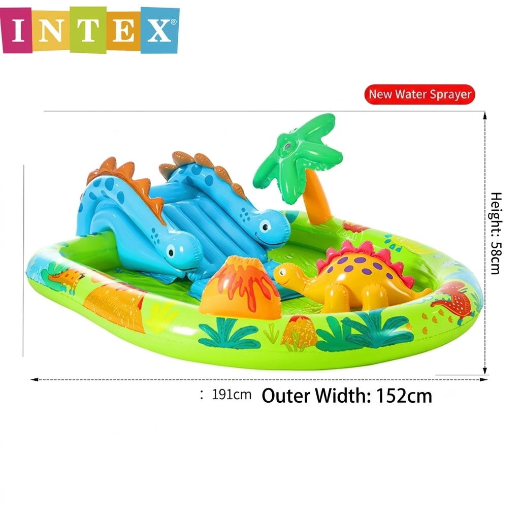 GREEN 57166 volcanic island dinosaur