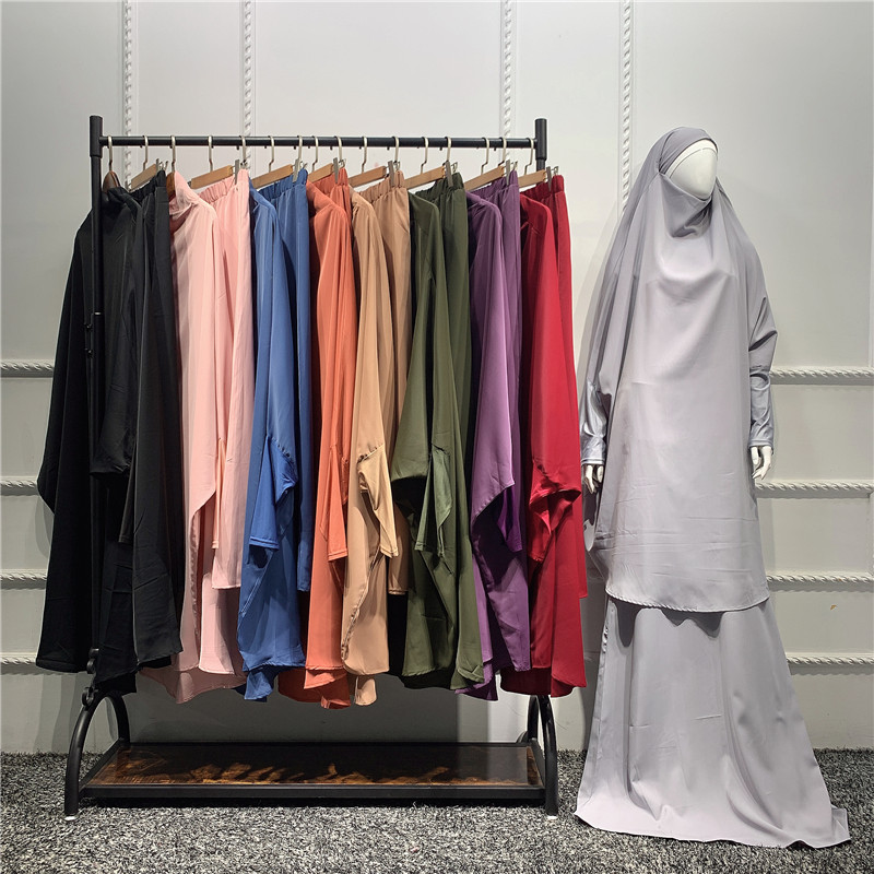 2021 Muslim Ramadan Abaya suit with hijab Islamic clothing Dubai abaya overhead long abaya with hijab