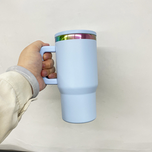 美国仓库彩虹电镀儿童双壁20盎司防漏不锈钢酒杯激光雕刻带手柄