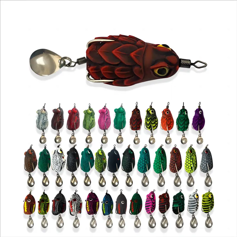 4,8G-7,5g Topwater flotante emulsión realista Spinner Casting Lure Ray Frog para Pike Snakehead salmón trucha bagre