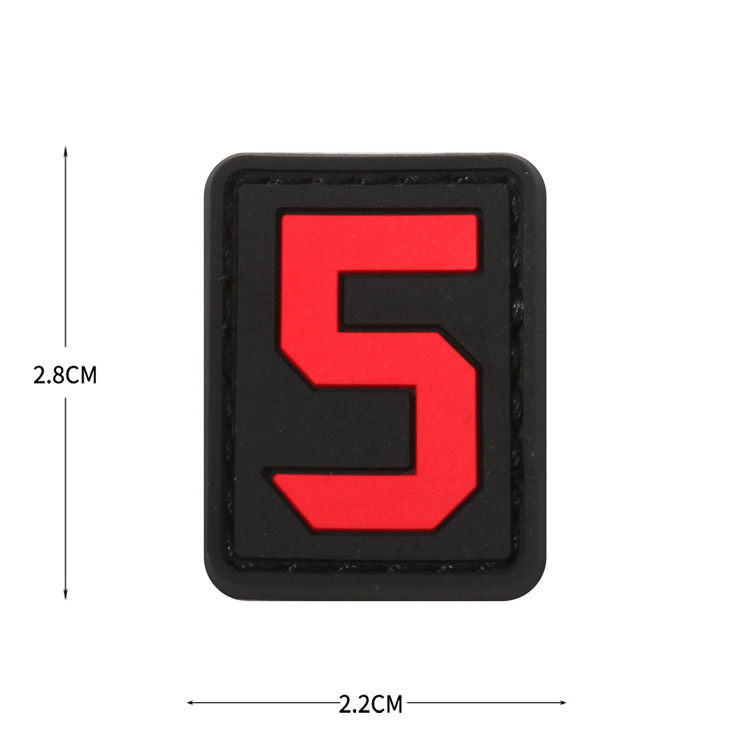 5 (black with red background)
