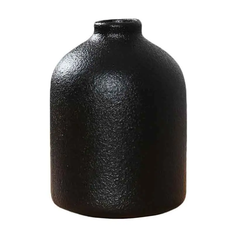Retro schwarze Keramik-Diffusorflasche Blumentosen leere Porzellan-Diffusor-Gläser Aromatherapie Schilf-Diffusorbehälter