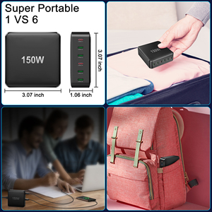 Worldwide Use with AC <strong>Input</strong> 100V-240V 6-port GaN 150W USB C PD Charging Station 65W/45W PD Fast Charger for USB-C <strong>Devices</strong> - Product Image 6