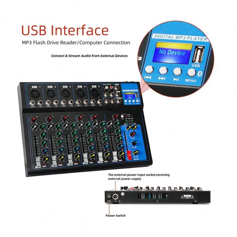 GAX-UF7 duplo cd usb mp3 áudio dj mixer player com ce certificado