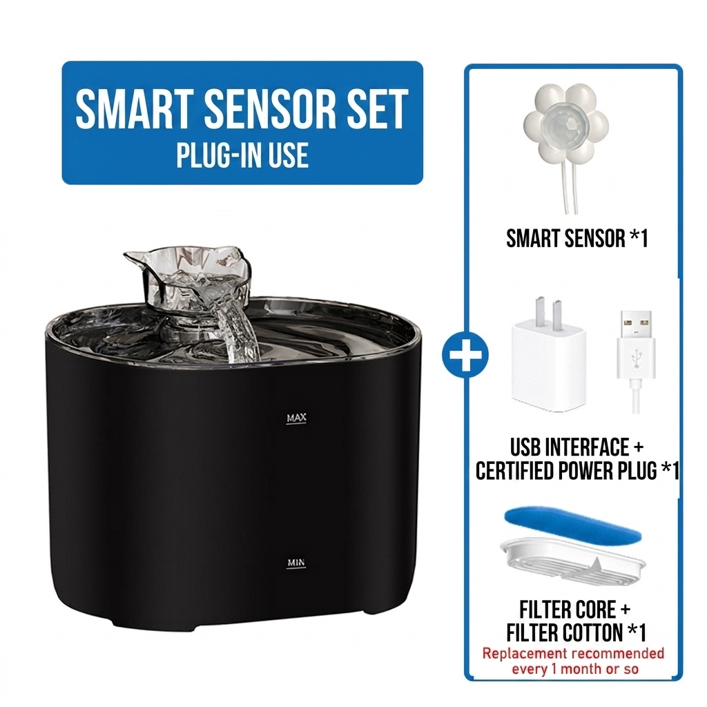 Ft666 negro, modelo inteligente con dispensador de agua activado por sensor.
