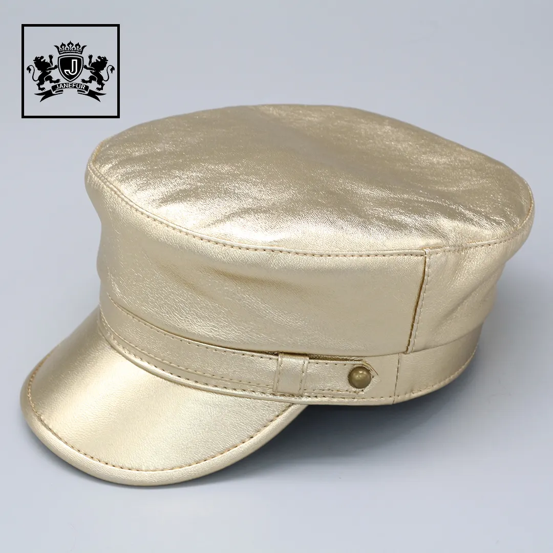 थोक वसंत फैशन महिलाओं रियल चमड़े की टोपी टोपी शरद ऋतु कस्टम निचले स्तर चमड़े की टोपी