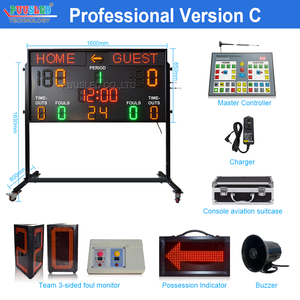 Profesyonel elektronik led basketbol çetele tam set led dijital tabela basketbol scoreboard atış saatler ile satılık - Product Image 4