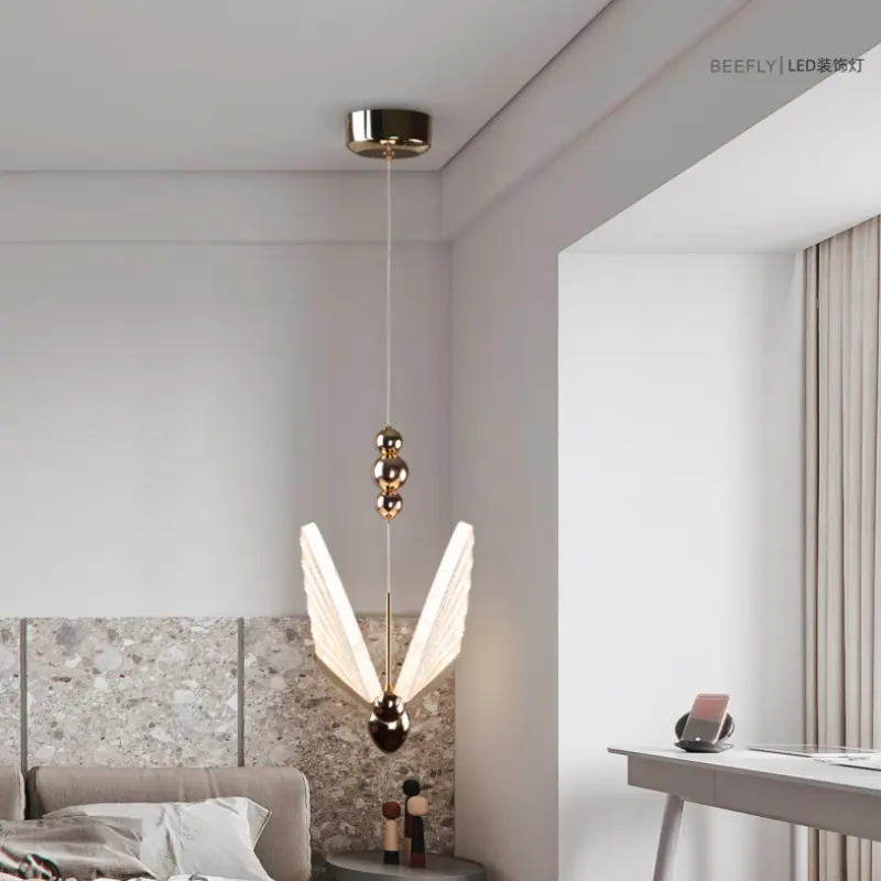 Lampada a sospensione a farfalla moderna lampada a LED in vetro acrilico soggiorno sala da pranzo camera da letto comodino lampade a sospensione decorazioni per la casa al coperto