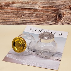 25ml 50ml/180ml/380ml temizle düz davul şekli gıda depolama cam kavanoz şeker kavanozu baharat kavanoz gümüş plastik kapaklı