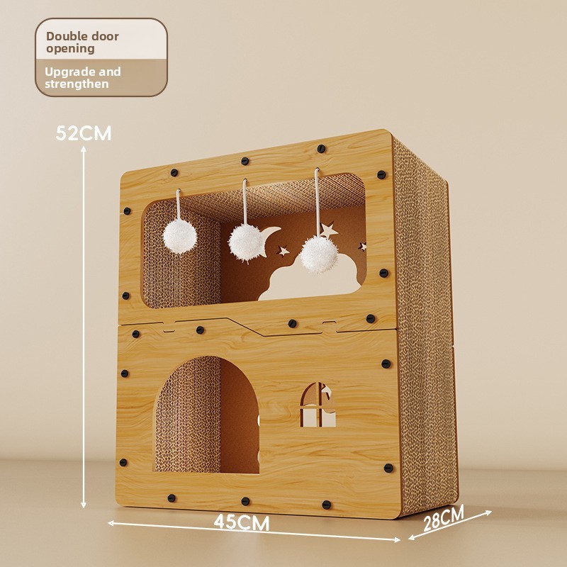 Three-layer luxurious cat scratching pad cat den