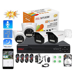 Cámara HD 3MP 4K 24 horas Audio en Color 2 Dome 2 Bullets 500GB DVR Red de teléfono móvil Monitoreo remoto Seguridad 4 Sistema de cámaras - Product Image 1