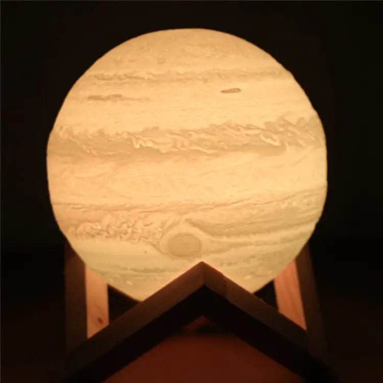 Home decoration lightning 3D Print Creative Gift LED Earth Lamp Jupiter Lamp Rechargeable