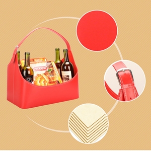 Giáng Sinh Rỗng Giỏ Quà Tặng Trang Trí Giỏ Trái Cây PU Giỏ Da Cho Lưu Trữ Với Xử Lý Da Quà Tặng Hamper - Product Image 5
