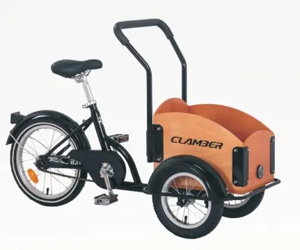 Cargo vélo enfants 3 roues tricycle avant boîte en bois pour jouet/animal de compagnie enfants vélo