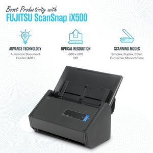 富士通IX500 Scansnap通用串行总线高速云支持文件照片和收据扫描仪，适用于苹果电脑和个人电脑ADF，带双重扫描 - Product Image 6