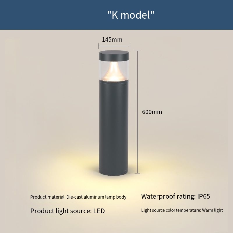 Lampe solaire de pelouse modèle K noire