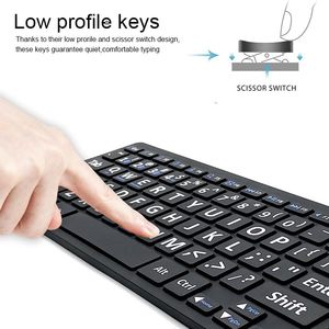 Teclado de impresión grande 78 teclas para ancianos o discapacitados visuales 2,4G Teclados inalámbricos para personas con baja visión Estudiantes mayores - Product Image 6