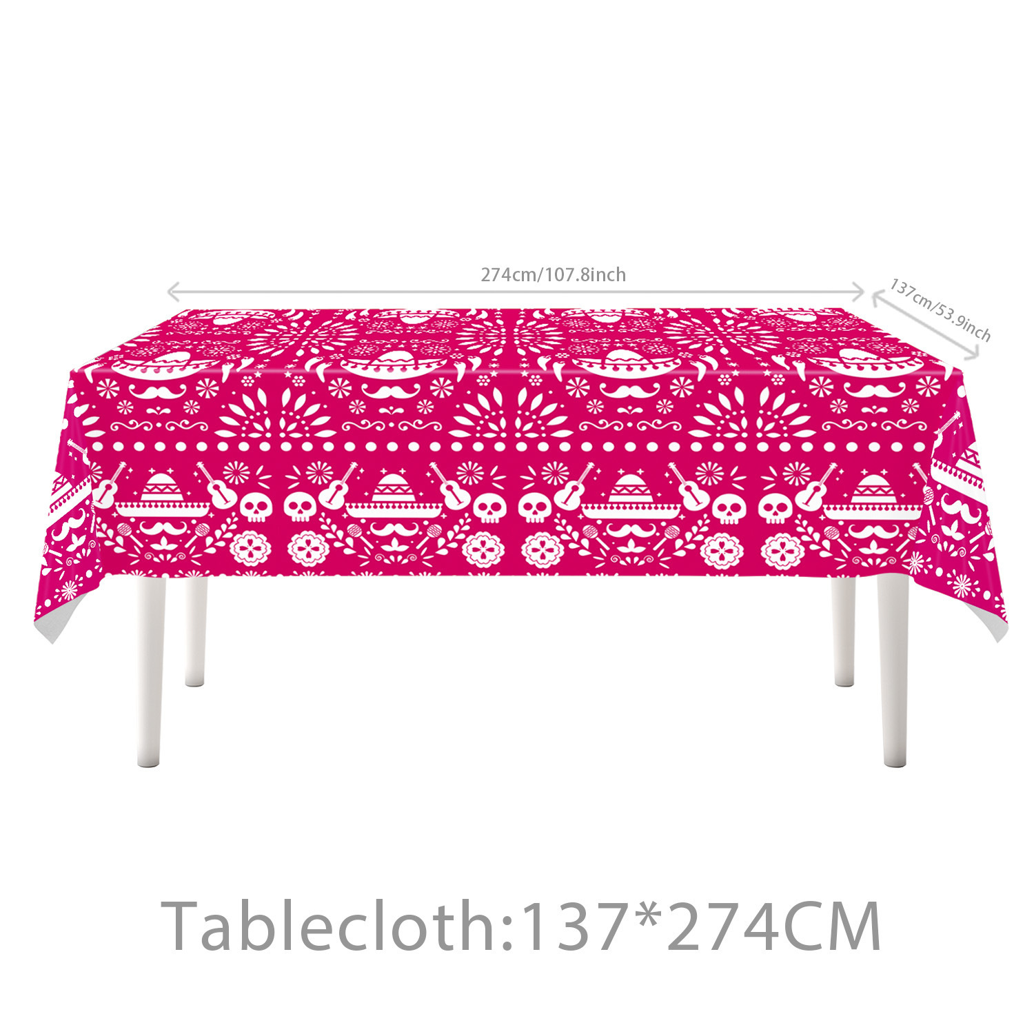 Nappe Rose Madder - 1 pièce (137*274cm)