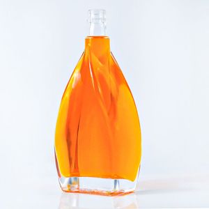 定制750毫升威士忌酒瓶圆形透明白兰地玻璃瓶伏特加玻璃瓶 - Product Image 6