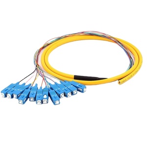 12コアシンプレックス/デュプレックス0.9mmコネクタAPC/UPC 1m/5mパッチコードSC/LC/FC/ST OM2/OM3ケーブル光ファイバーピグテール - Product Image 1