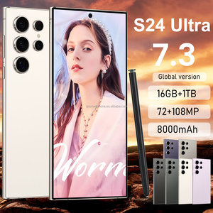 2025畅销S24 5g智能手机7.3英寸4k发光二极管双sim卡72MP + 108MP Snapdragon 10安卓14智能手机全球定位系统导航 - Product Image 1