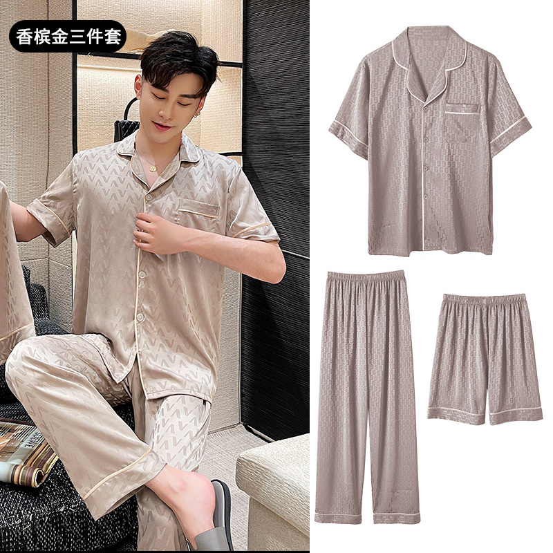 Ensemble trois pièces gris jacquard petit v