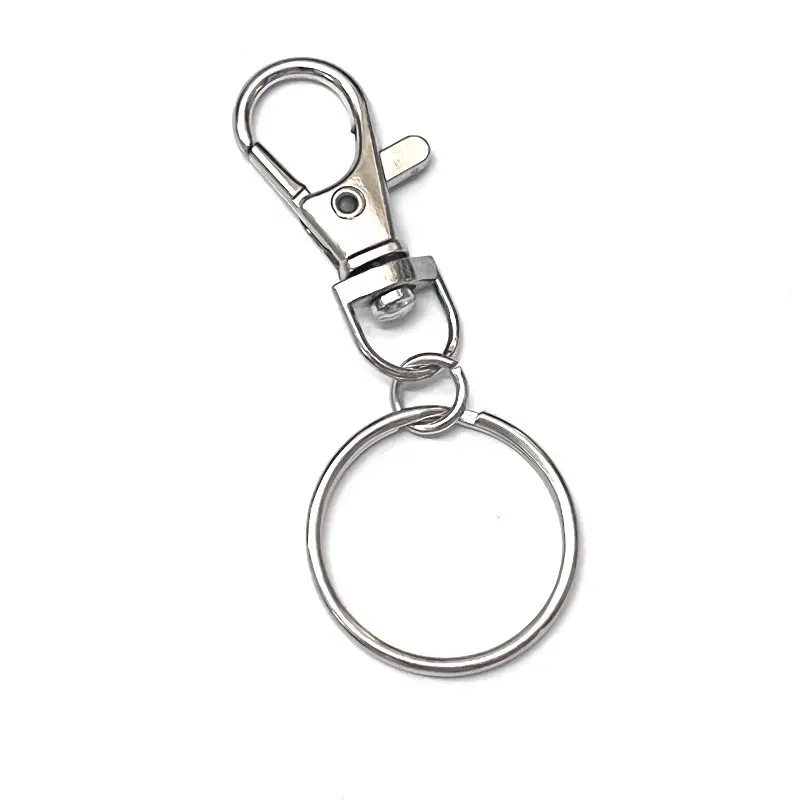 Factory Price Classic Key Chain Ring 25mm Diameter Silver Metal Clips Key Hooks DIY Bag Keychain Split Ring Holder