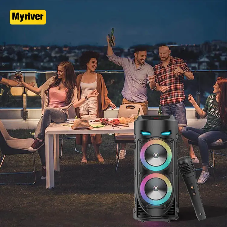 Myriver Color Bt Speaker Alexa Echo Dot Home Theatre System Bocina Met Discolampen