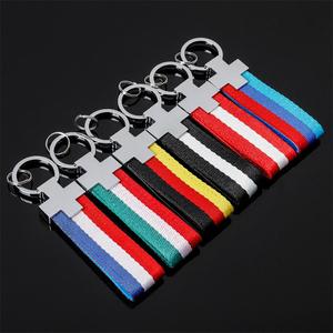 Outdoor Sport Styling Car <strong>Key</strong> Ring Italy Germany Flag Bulk Sell Factory Price Three-Color Oxford Fabric Keychain Blank Keyring - Product Image 4
