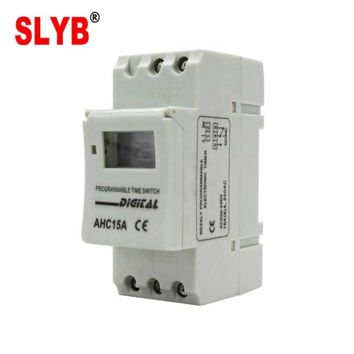 LCD 24Hour Automatic Types of 220v Digital Automatic Weekly Time Control Switch AHC15A Controller Switch with Battery