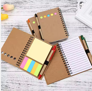 Custom Logo Kraft Spiral <strong>Notepad</strong> with Pen <strong>Memo</strong> Sticky Notes Eco Kraft Paper Note Pads Wire-O <strong>Notebook</strong> With Pen and Sticky Pads - Product Image 5
