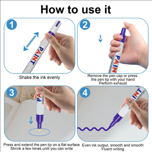 Promotional <strong>White</strong> 3mm Waterproof Round <strong>Tip</strong> Painting Pen Durable Permanent <strong>Paint</strong> <strong>Marker</strong> Pen Set Colored Permanent <strong>Marker</strong>