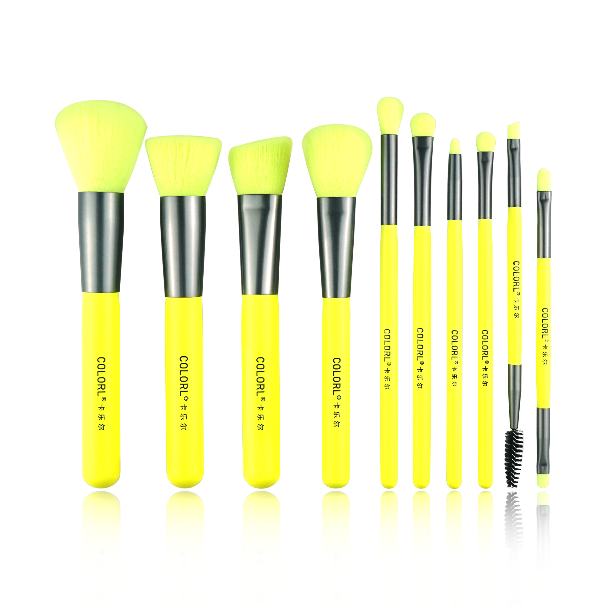 Set de cepillo amarillo neón 10PCs